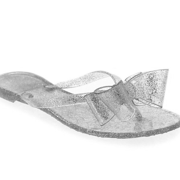Maker's Shoes Clear Jelly Silver Flip Flops - Picture 3 of 3